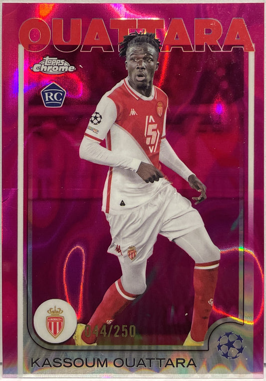 Kassoum Ouattara 44/250 Rookie Pink Lava Topps Chrome UCC 2024/25