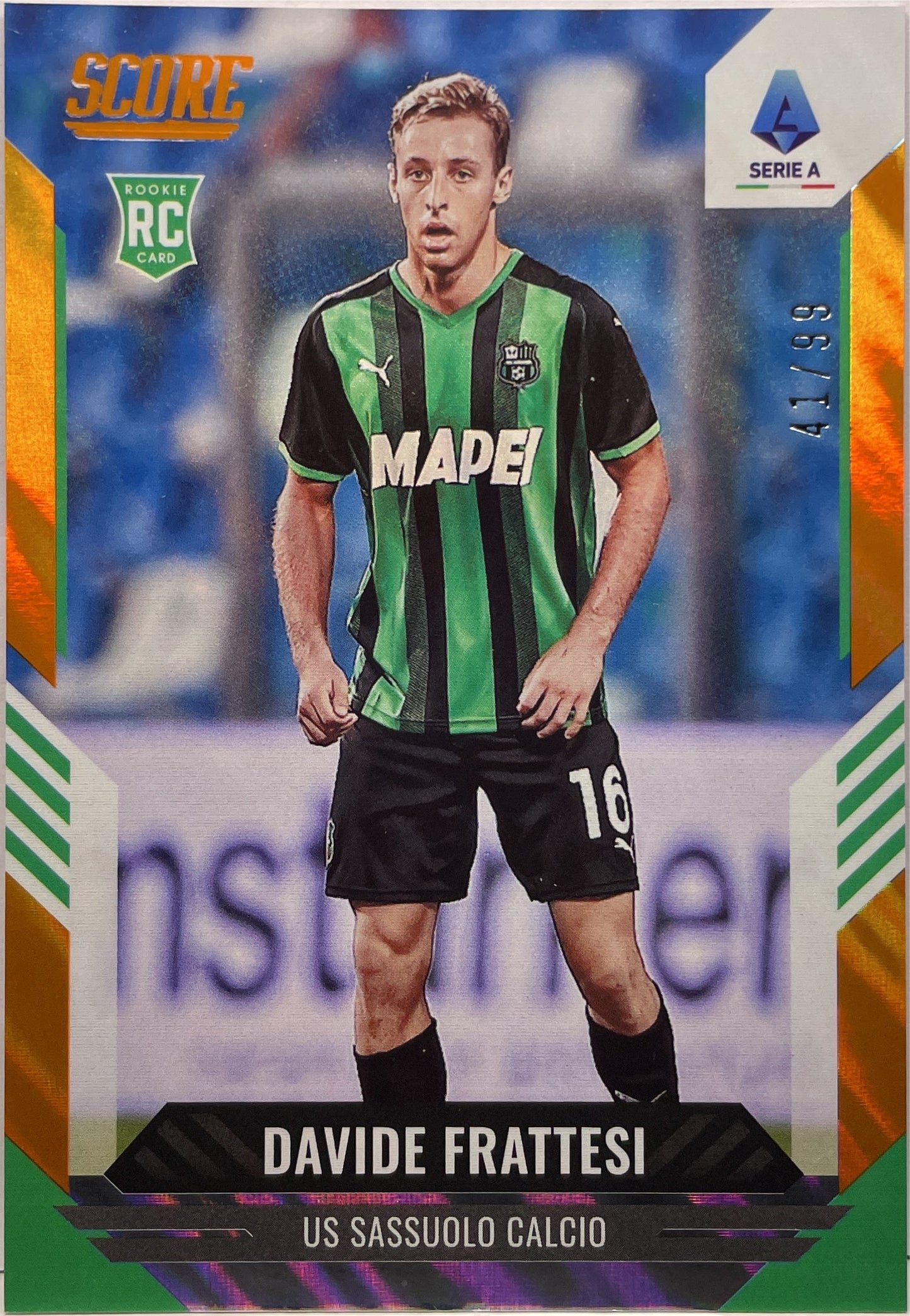 Davide Frattesi Rookie Rainbow Multicolor 1/1 1/5 3/10 2/15 1/25 4/49 41/99 Score Serie A 2021/22