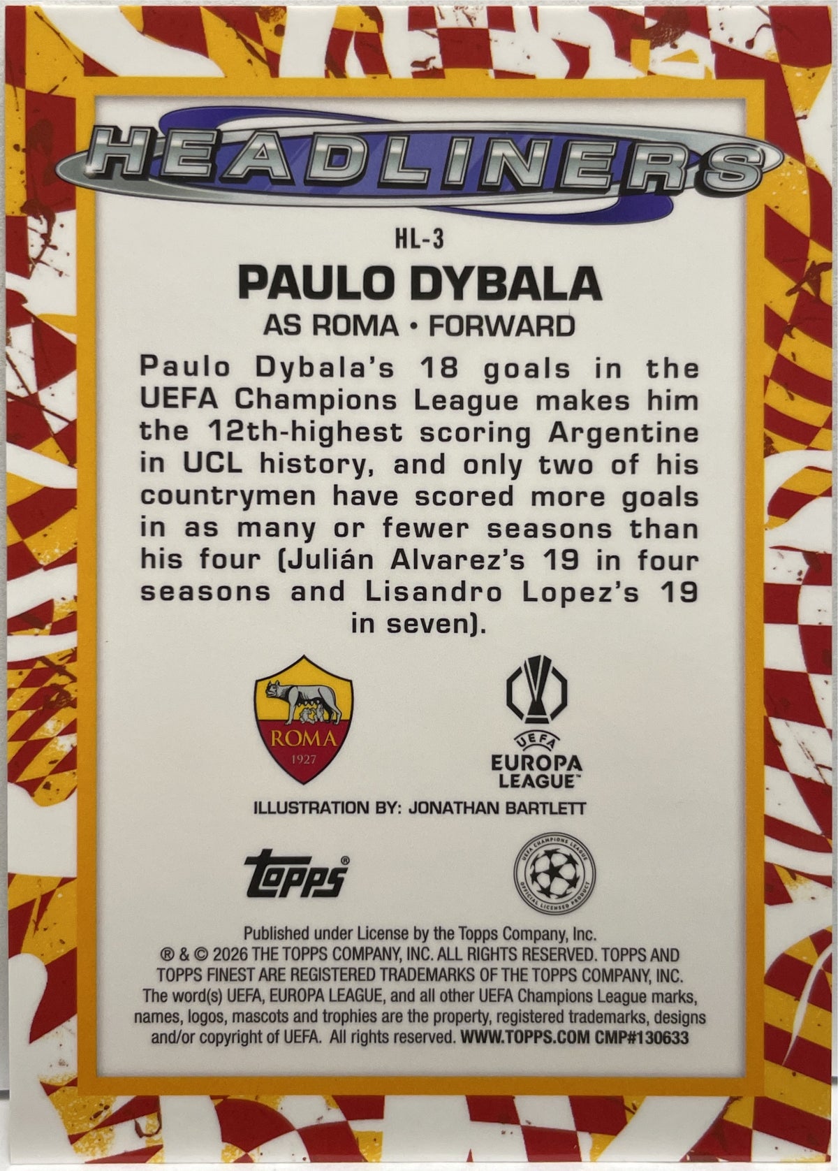 Paulo Dybala Headliners Topps Finest UCC 2025/26