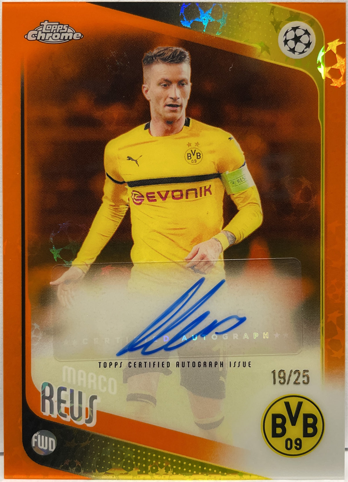 Marco Reus 19/25 Autograph Starball Orange Topps Chrome UCC 2025/26