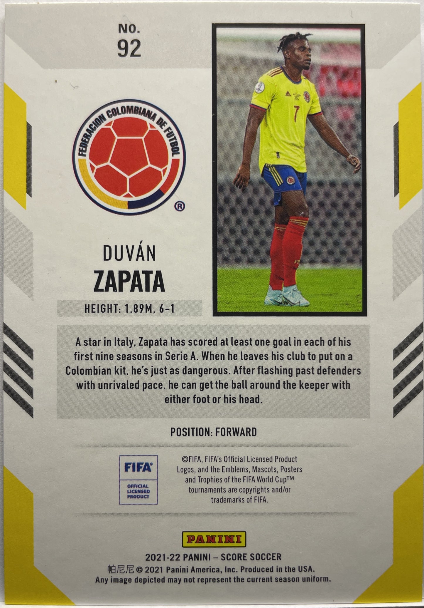 Duvan Zapata 17/49 Blue Score Fifa 2021/22