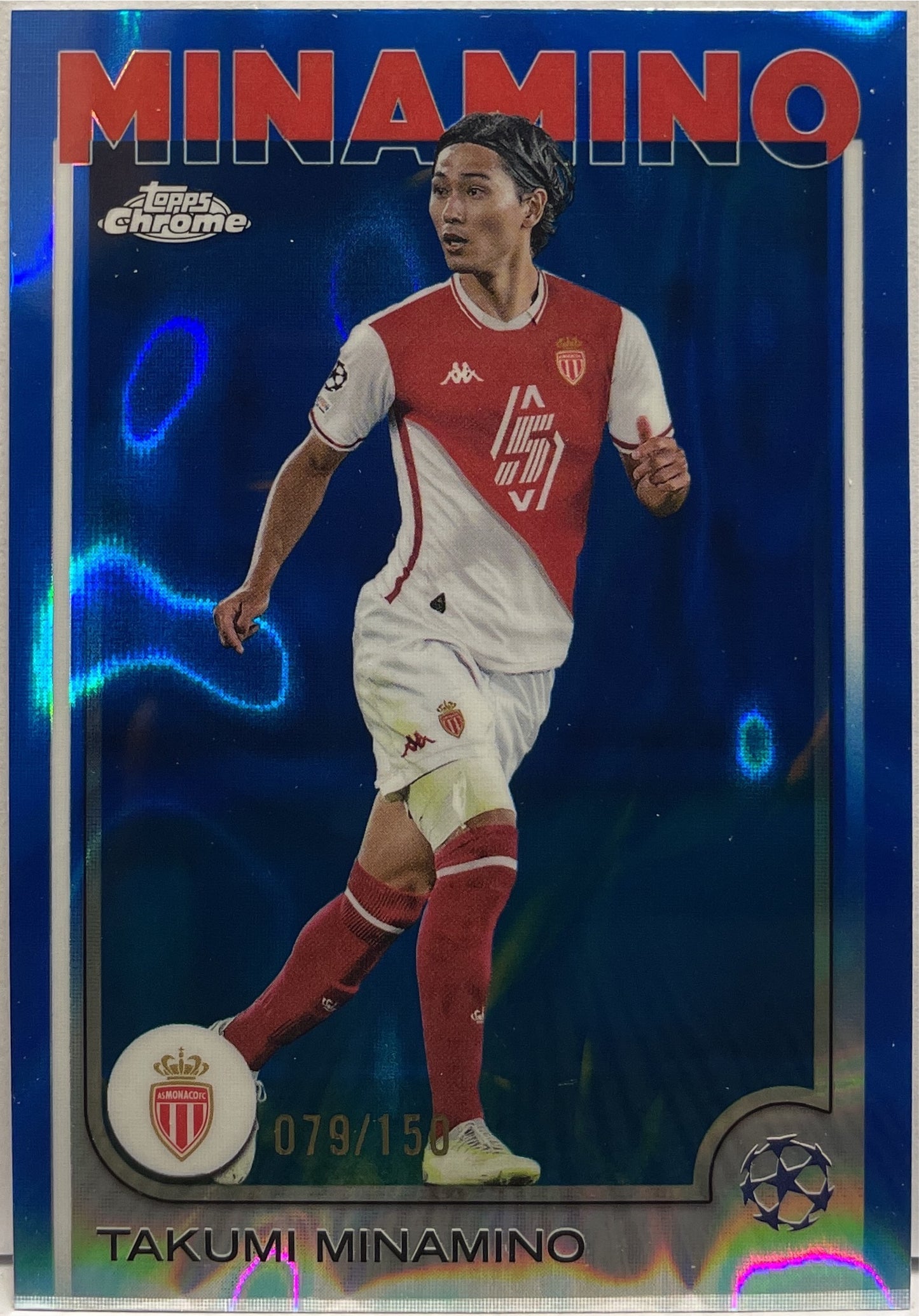 Takumi Minamino 79/150 Blue Lava Topps Chrome UCC 2024/25