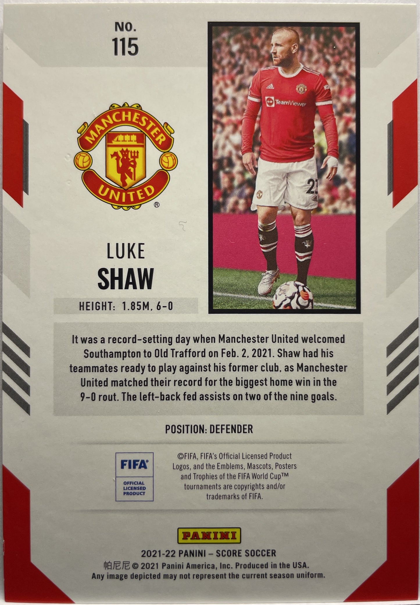 Luke Shaw 35/99 Orange Score Fifa 2021/22