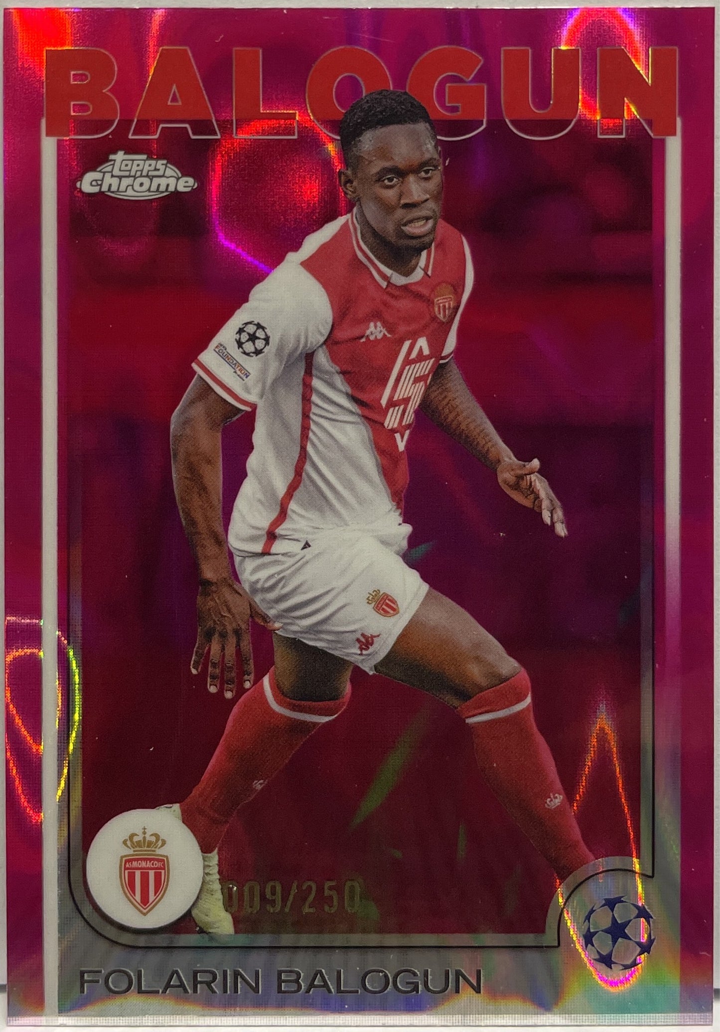 Folarin Balogun 9/250 Pink Lava Topps Chrome UCC 2024/25