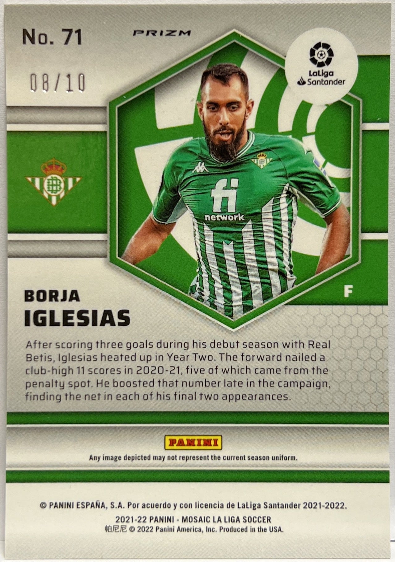 Borja Iglesias 8/10 Gold Mosaic La Liga 2021/22