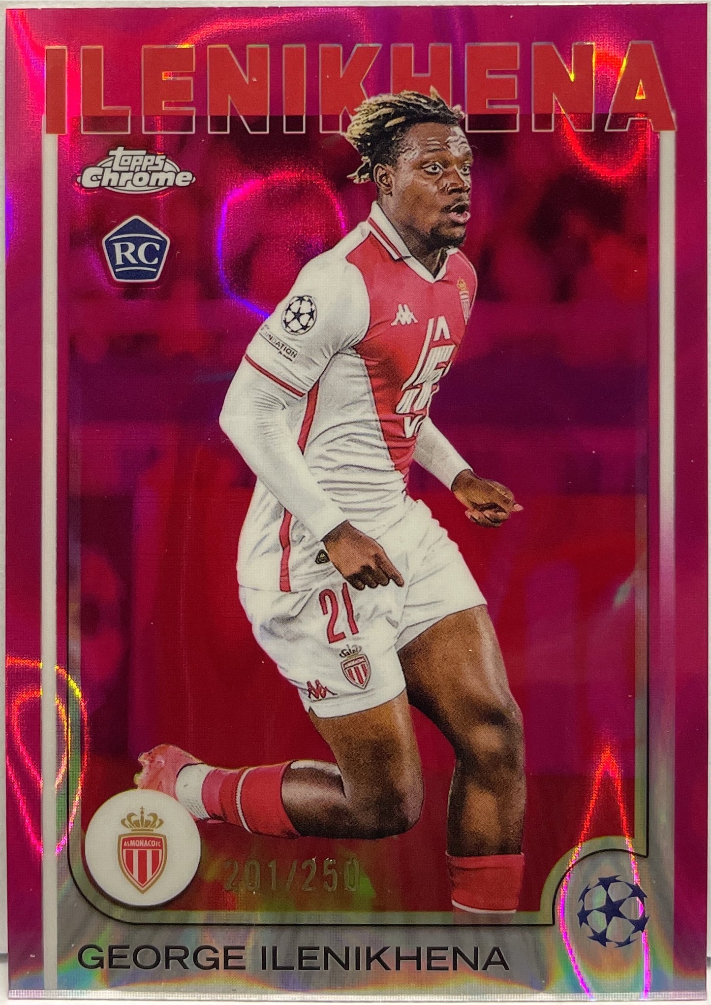 George Ilenikhena 201/250 Rookie Pink Lava Topps Chrome UCC 2024/25