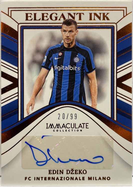 Edin Dzeko 20/99 Autograph Elegant Ink Panini Immaculate 2023/24