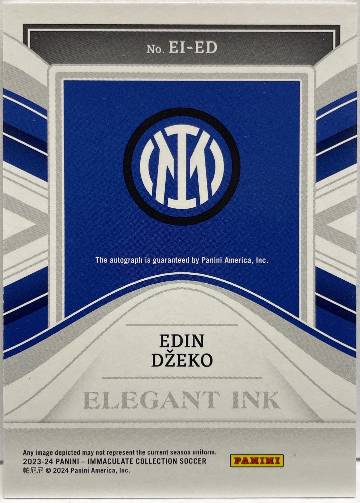 Edin Dzeko 20/99 Autograph Elegant Ink Panini Immaculate 2023/24