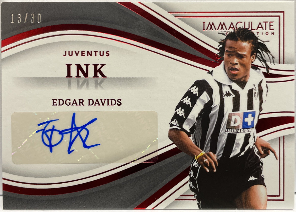 Edgar Davids 13/30 Autograph Ink Red Panini Immaculate 2023/24