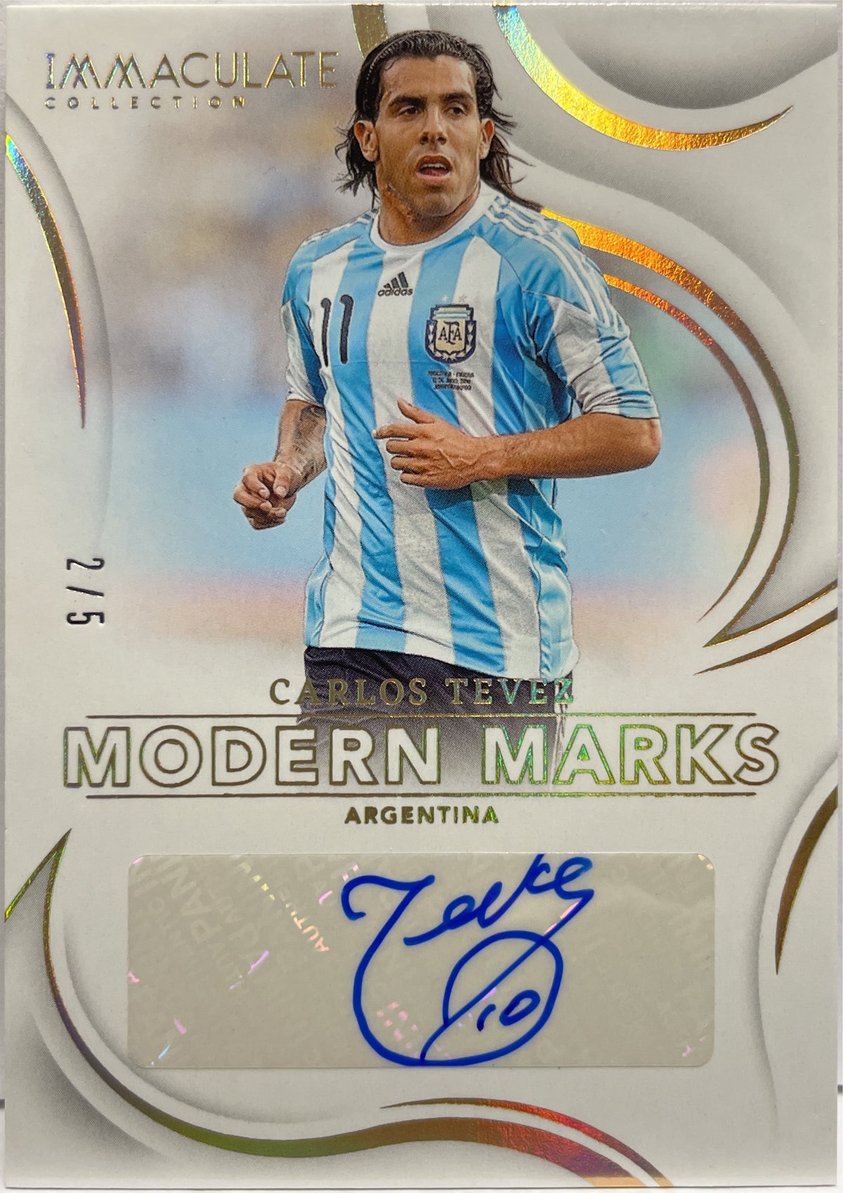 Carlos Tevez 2/5 Autograph Modern Marks Panini Immaculate 2024/25