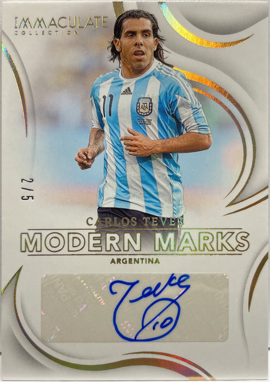 Carlos Tevez 2/5 Autograph Modern Marks Panini Immaculate 2024/25