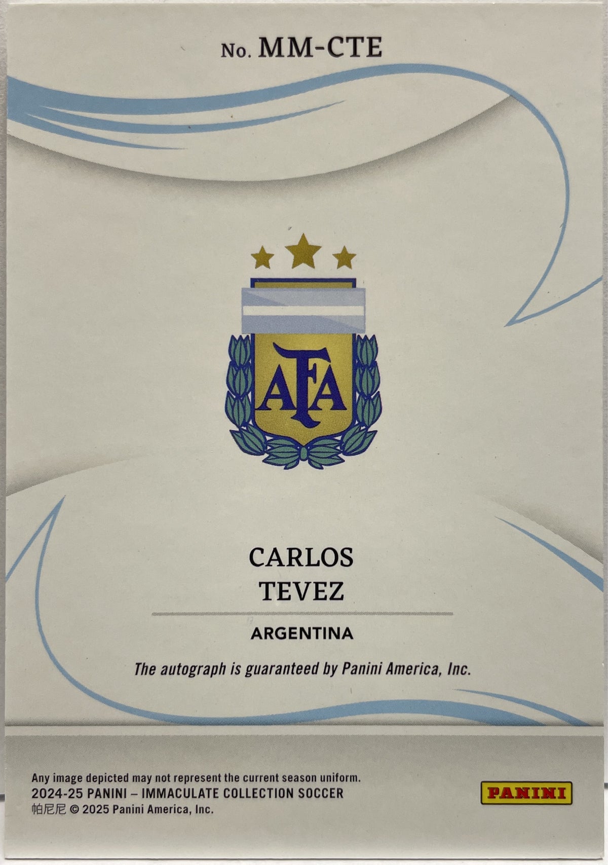 Carlos Tevez 2/5 Autograph Modern Marks Panini Immaculate 2024/25