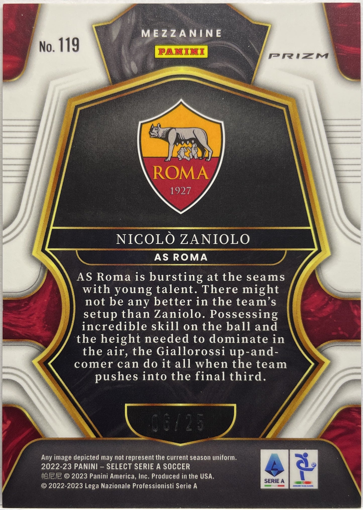 Nicolo Zaniolo 6/25 Tie Dye Select Serie A 2022/23