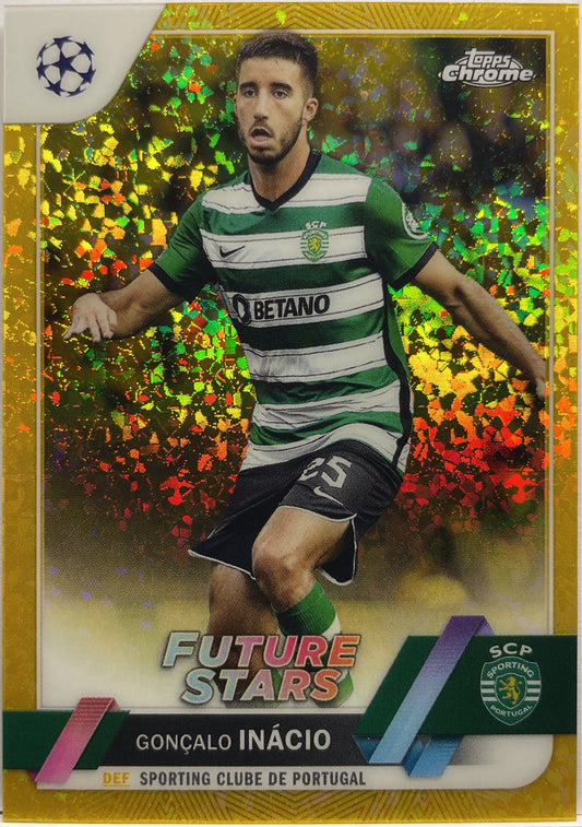 Goncalo Inacio 45/50 Future Stars Gold Refractor Topps Chrome UCC 2022/23