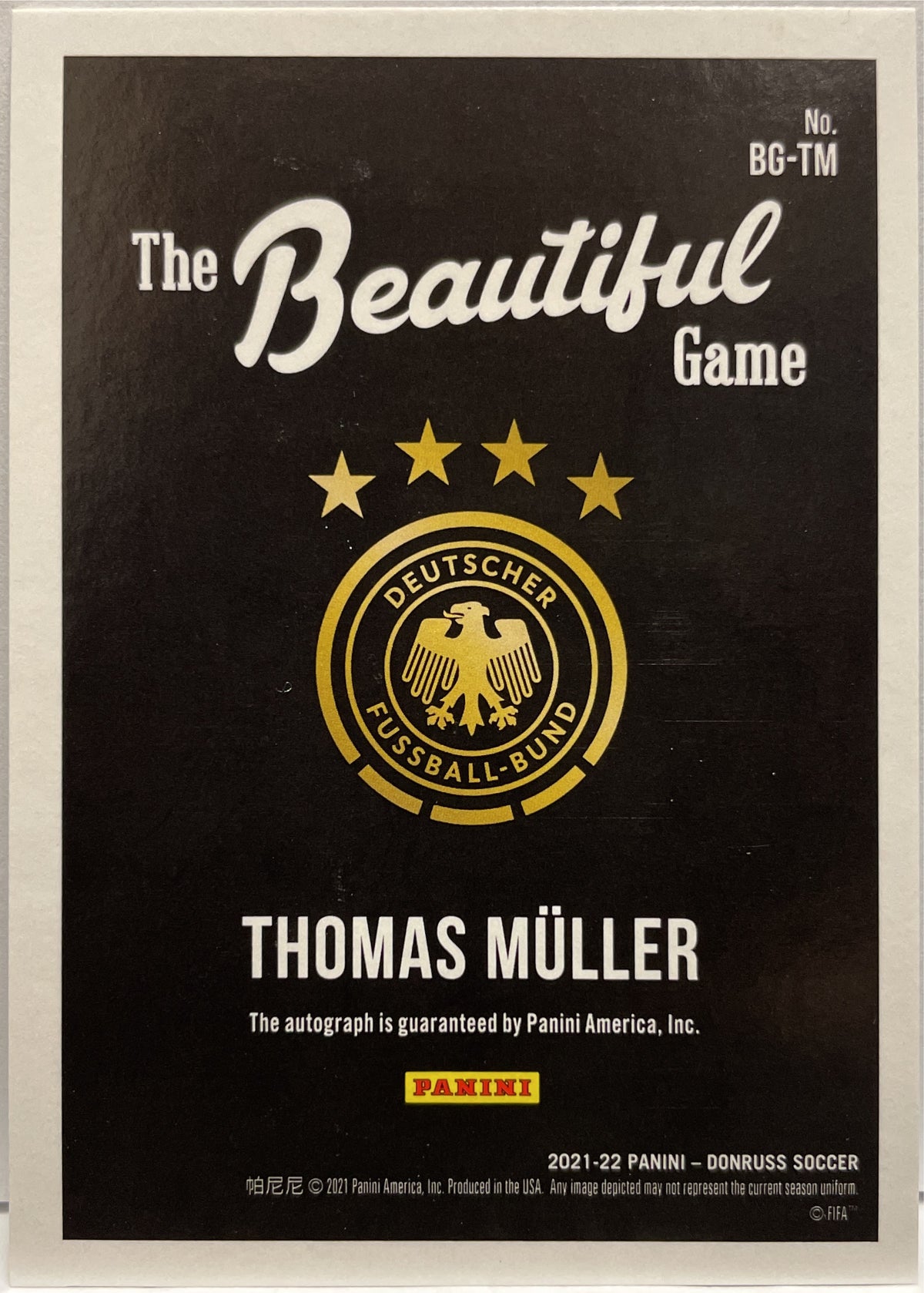 Thomas Muller 24/99 Autograph The Beautiful Game Blue Panini Donruss Fifa 2021/22