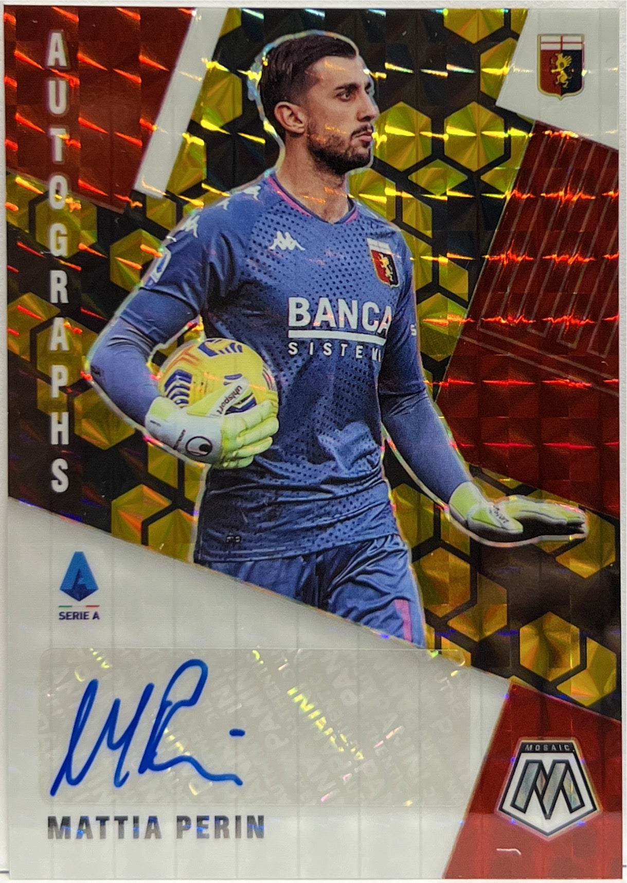 Mattia Perin 5/8 Autograph Black & Gold Mosaic Serie A 2020/21