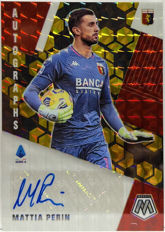 Mattia Perin 5/8 Autograph Black & Gold Mosaic Serie A 2020/21