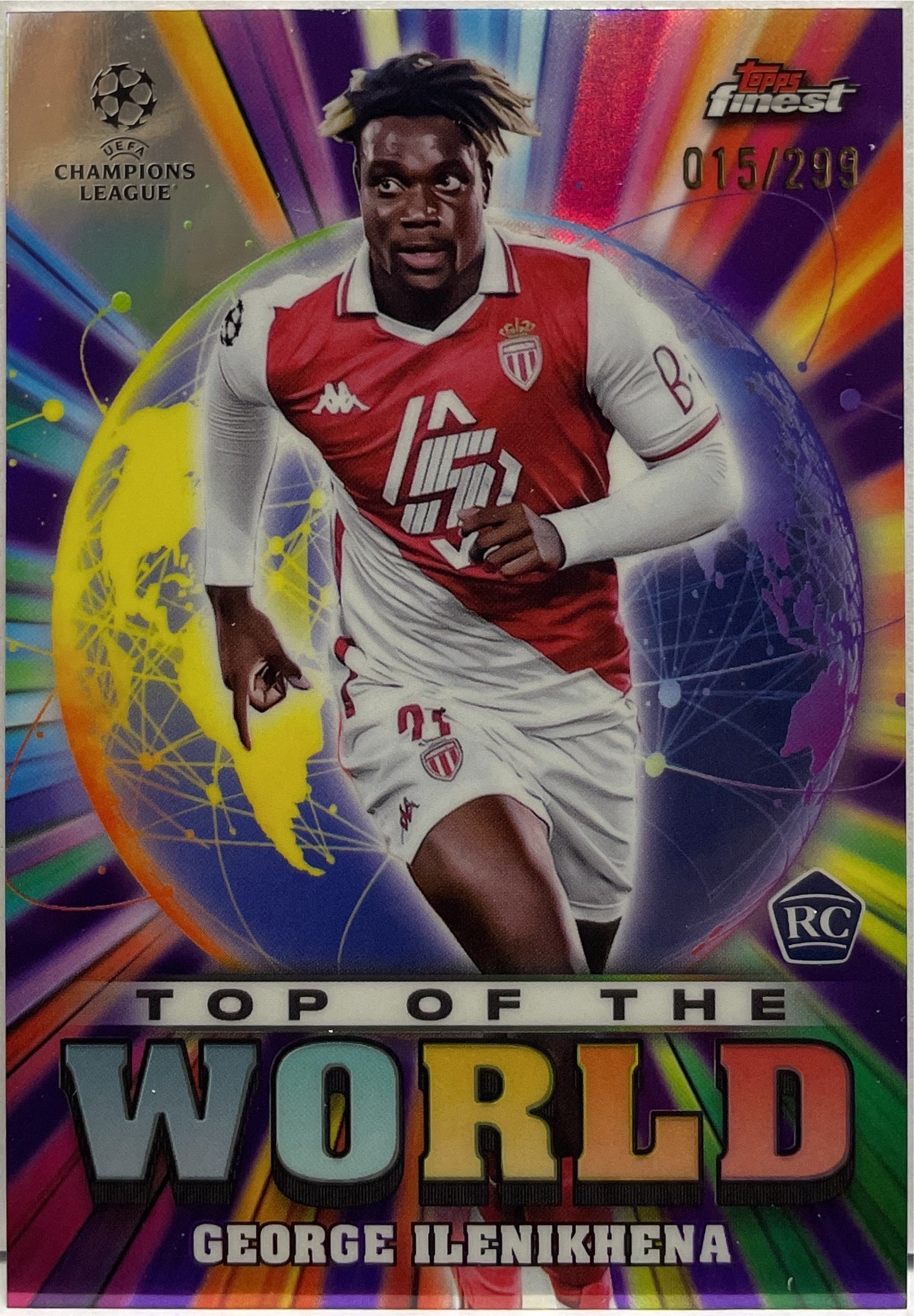 George Ilenikhena 15/299 Rookie Top Of The World Purple Topps Finest UCC 2024/25