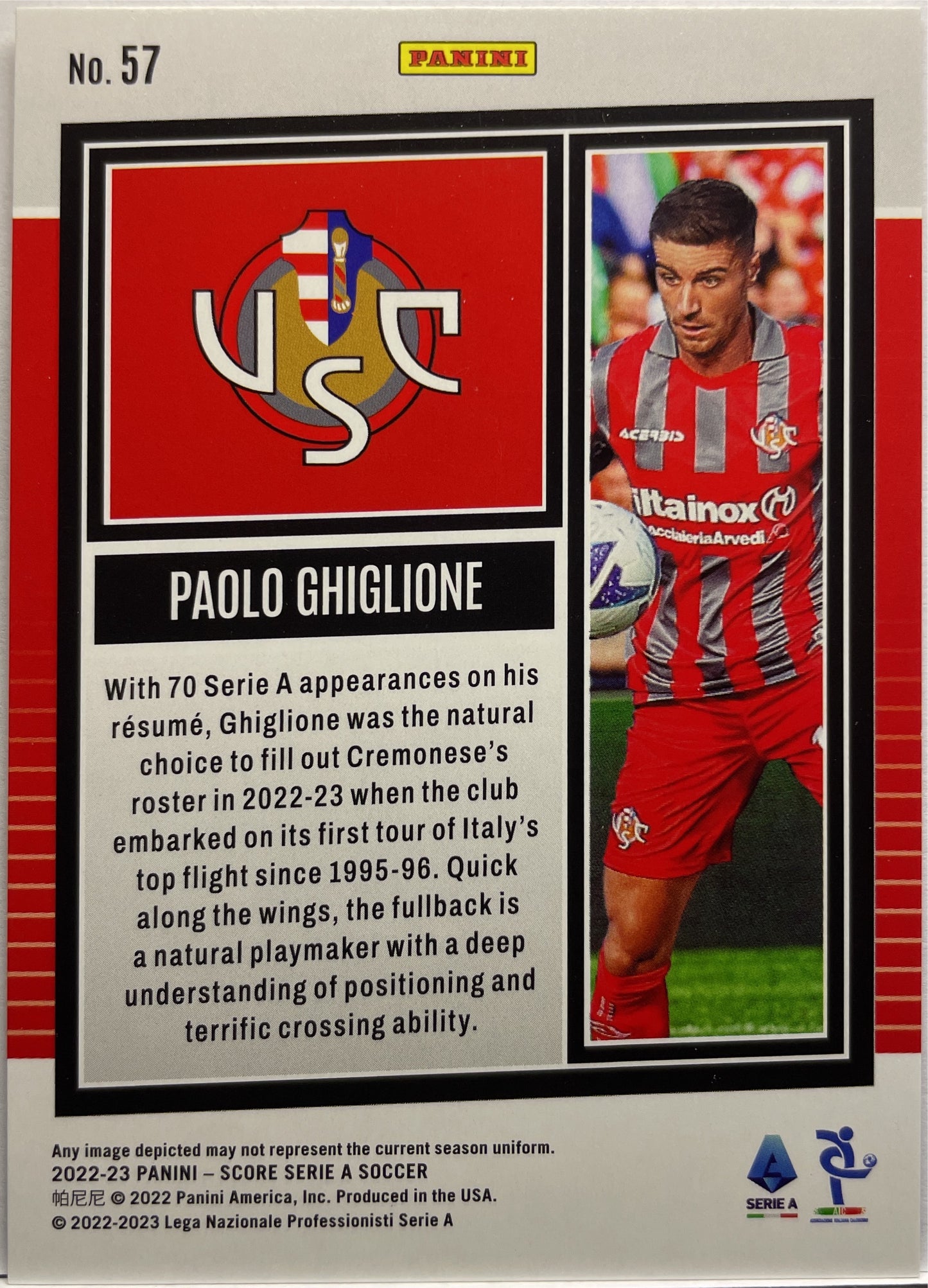 Paolo Ghiglione 9/35 Orange Laser Score Serie A 2022/23