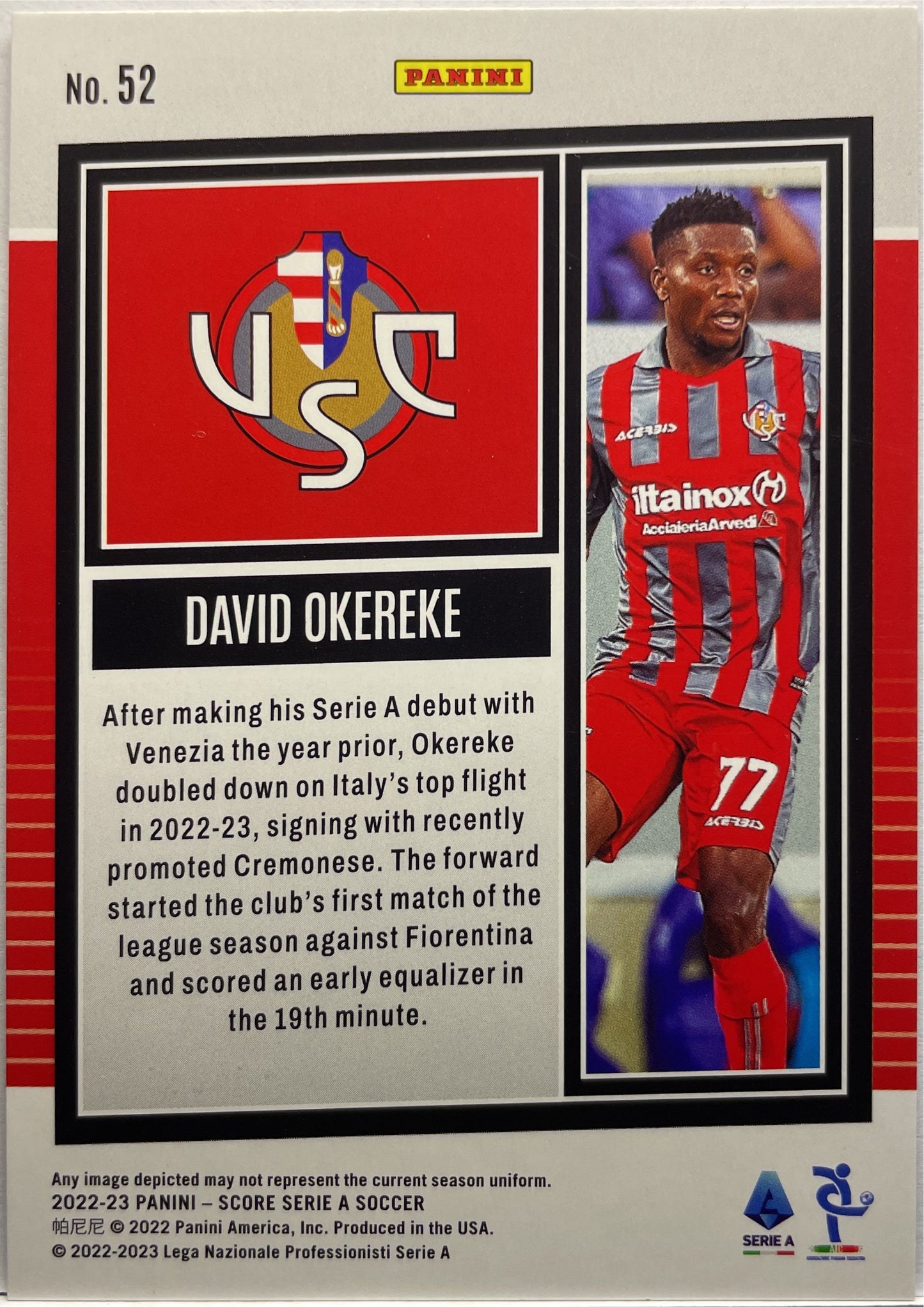 David Okereke 10/25 Silver Swirl Score Serie A 2022/23