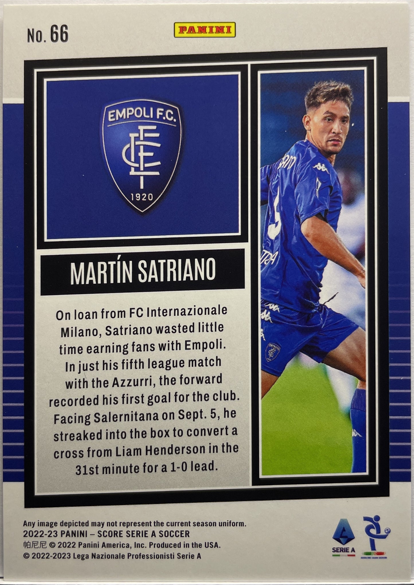 Martin Satriano 12/55 Bronze Swirl Score Serie A 2022/23