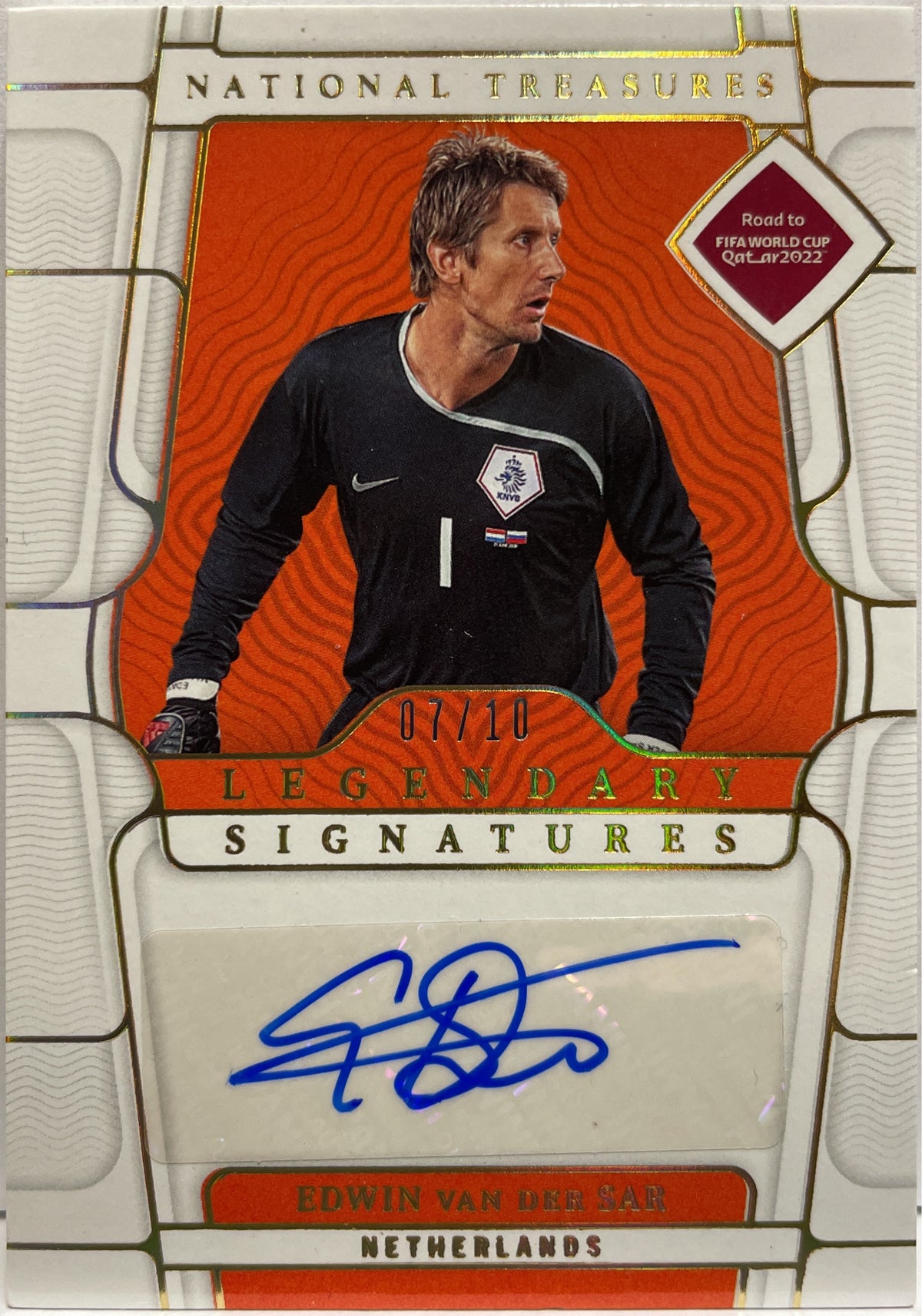 Edwin Van Der Sar 7/10 Autograph Legendary Signatures Panini National Treasures Fifa Road To World Cup 2022