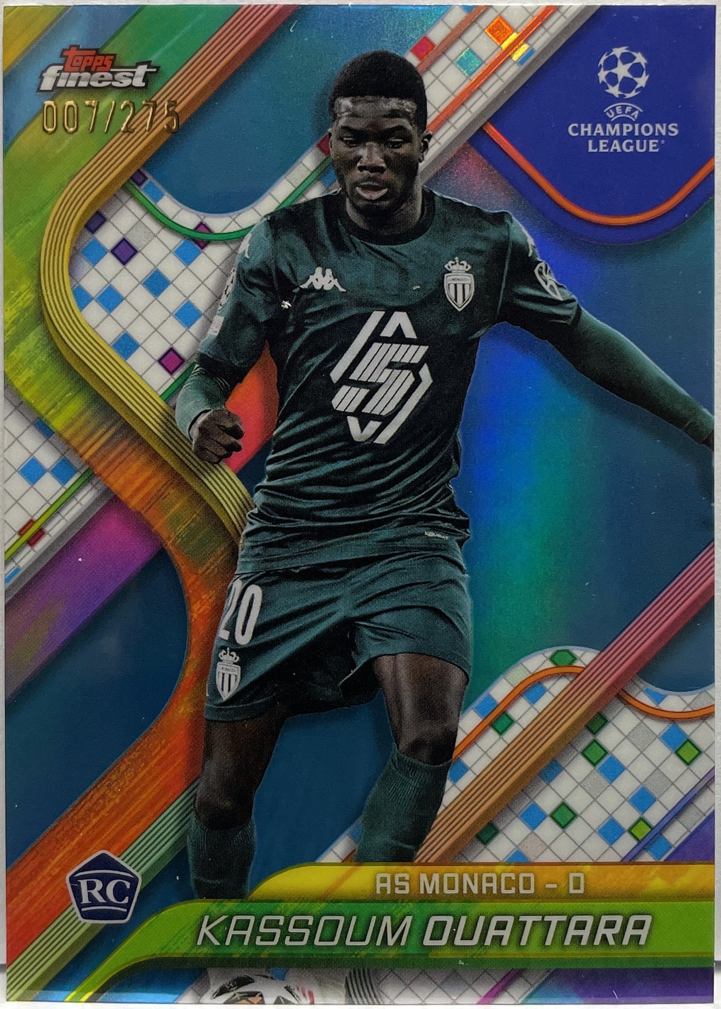 Kassoum Ouattara 7/275 Rookie Sky Blue Topps Finest UCC 2024/25