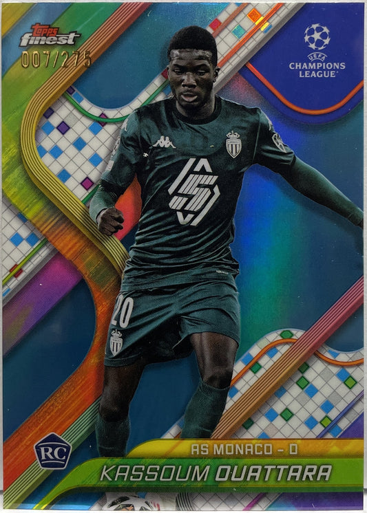 Kassoum Ouattara 7/275 Rookie Sky Blue Topps Finest UCC 2024/25