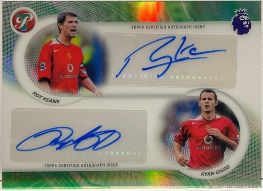 Roy Keane Ryan Giggs 9/10 Dual Autograph Topps Pristine EPL Premier League 2025/26