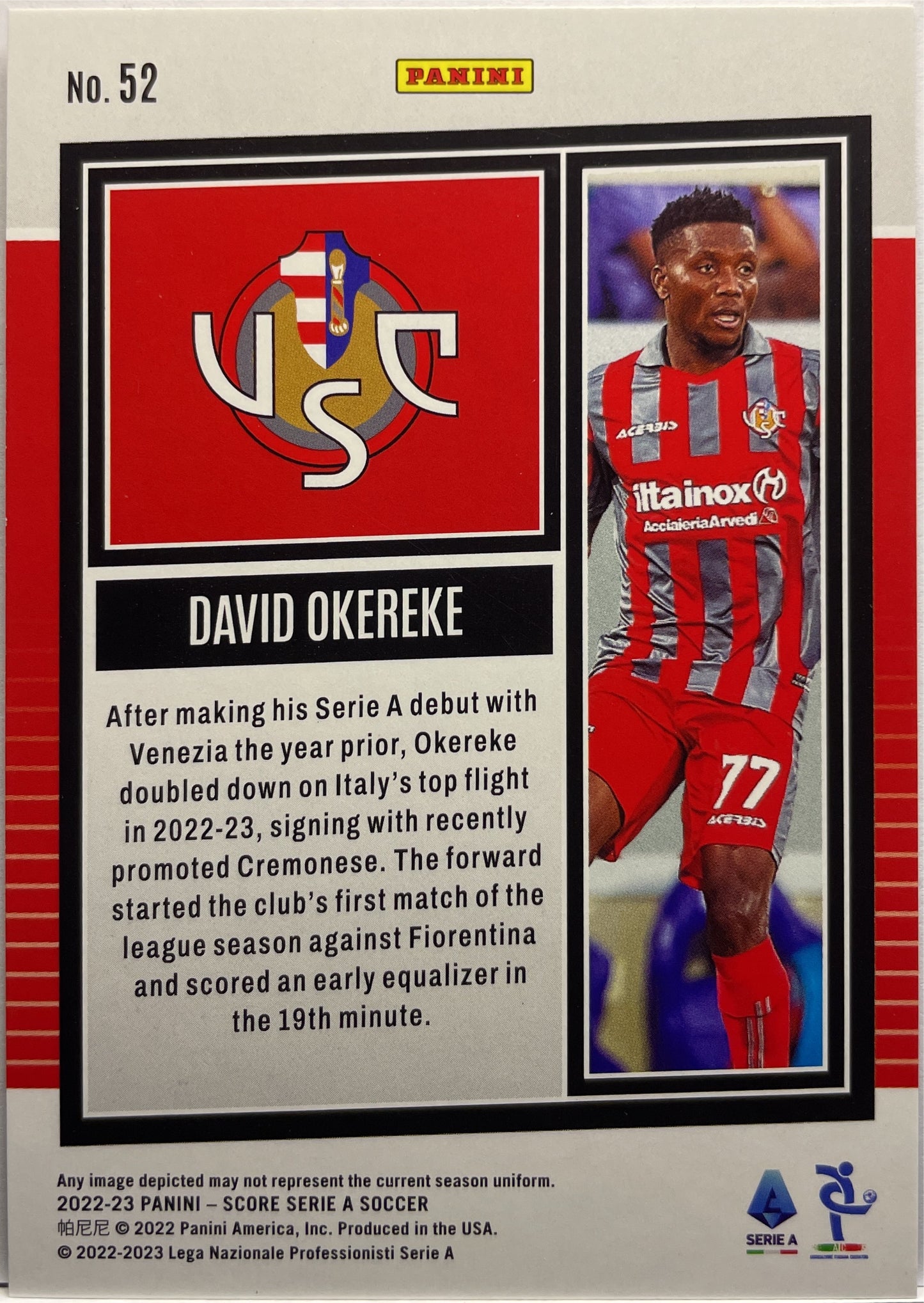 David Okereke 11/15 Purple Laser Score Serie A 2022/23