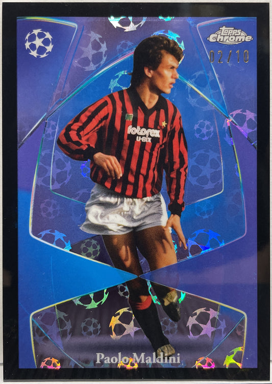 Paolo Maldini 2/10 Starball Black Topps Chrome UCC 2024/25