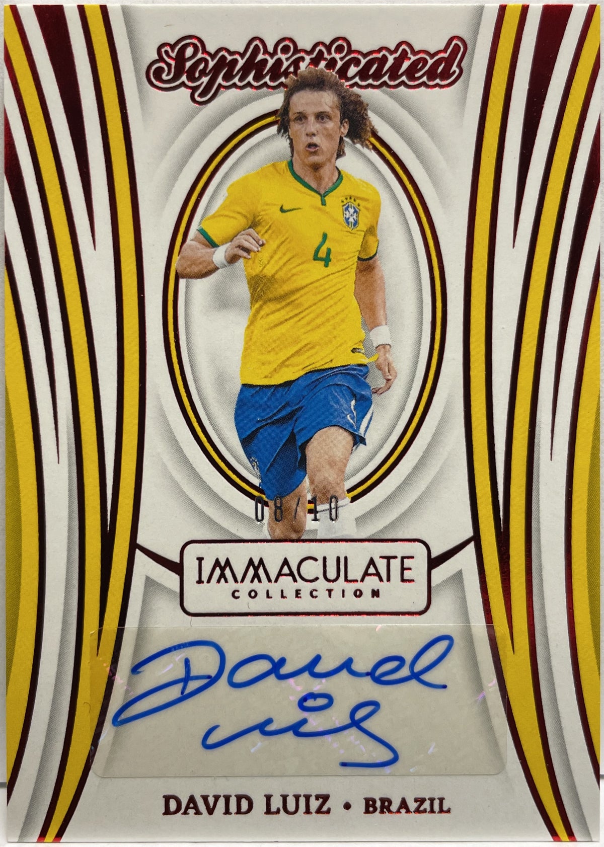 David Luiz 8/10 Autograph Sophisticated Red Panini Immaculate 2024/25
