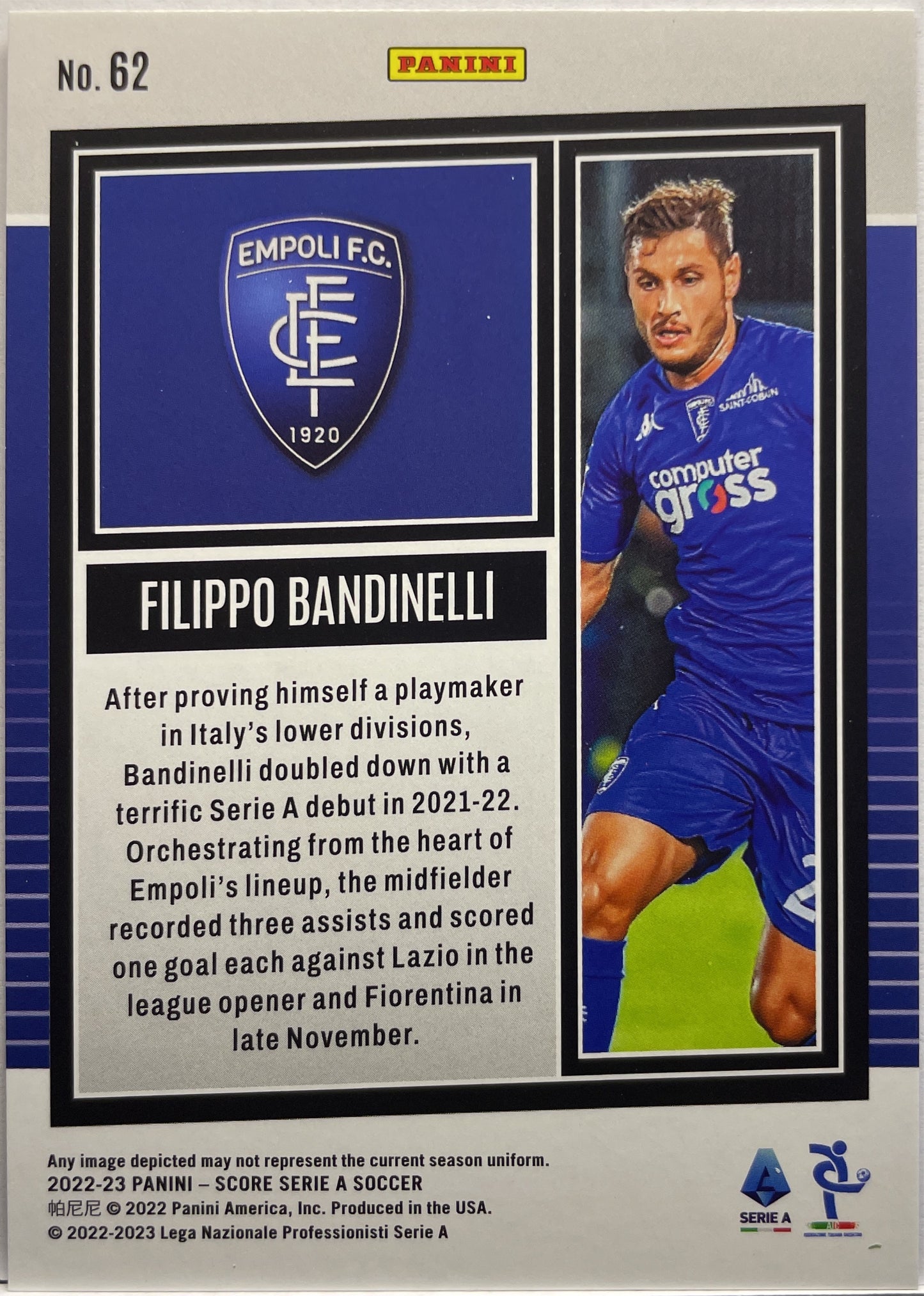 Filippo Bandinelli 3/65 Red Swirl Score Serie A 2022/23