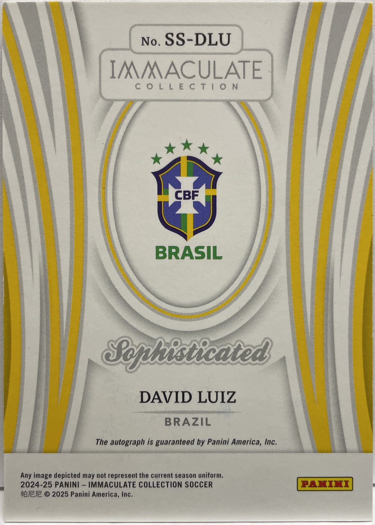 David Luiz 8/10 Autograph Sophisticated Red Panini Immaculate 2024/25