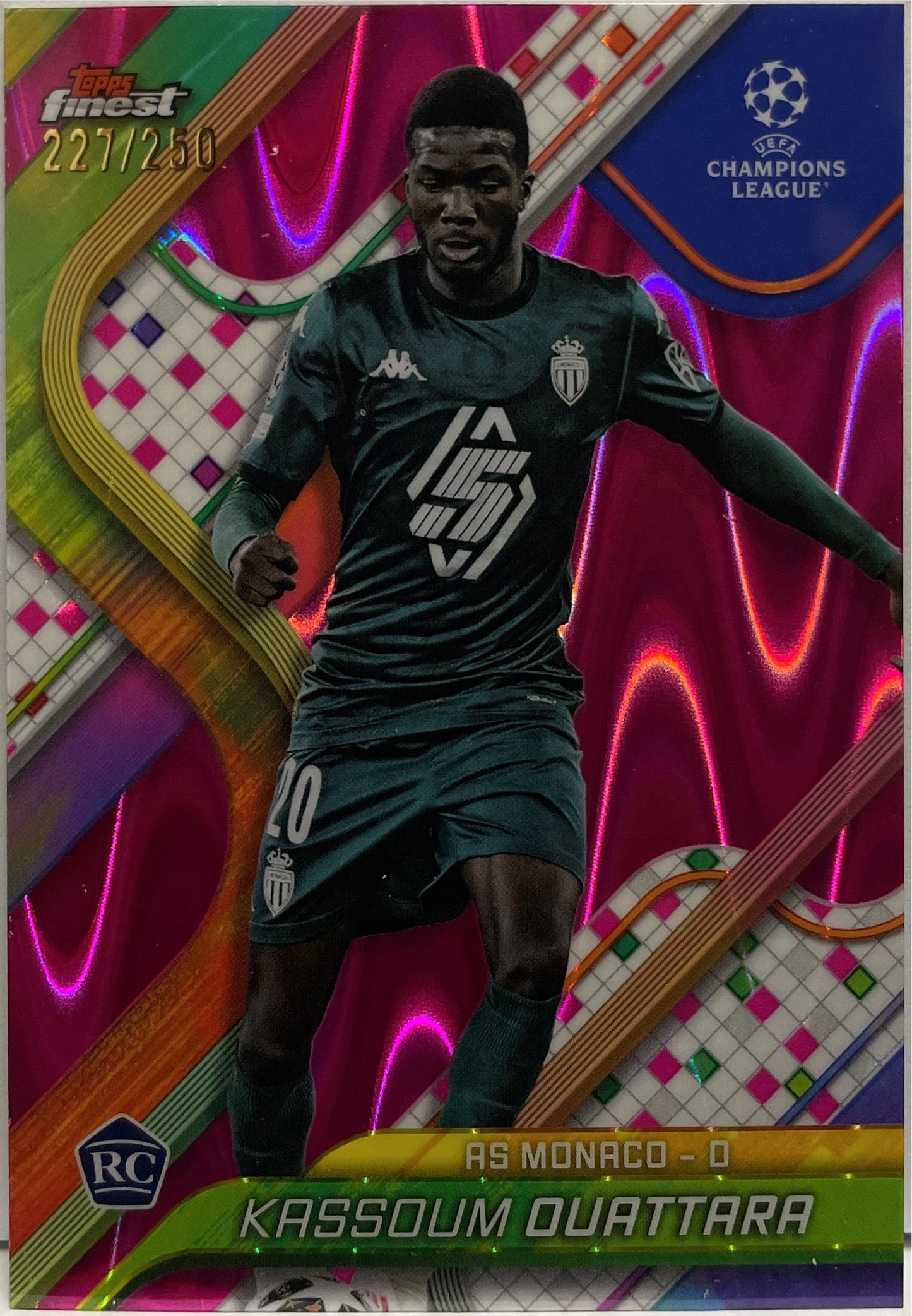 Kassoum Ouattara 227/250 Rookie Pink RayWave Topps Finest UCC 2024/25