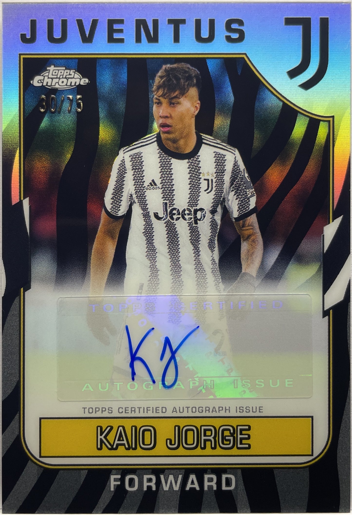 Kaio Jorge 30/75 Autograph Zebra Topps Chrome Juventus 2022/23