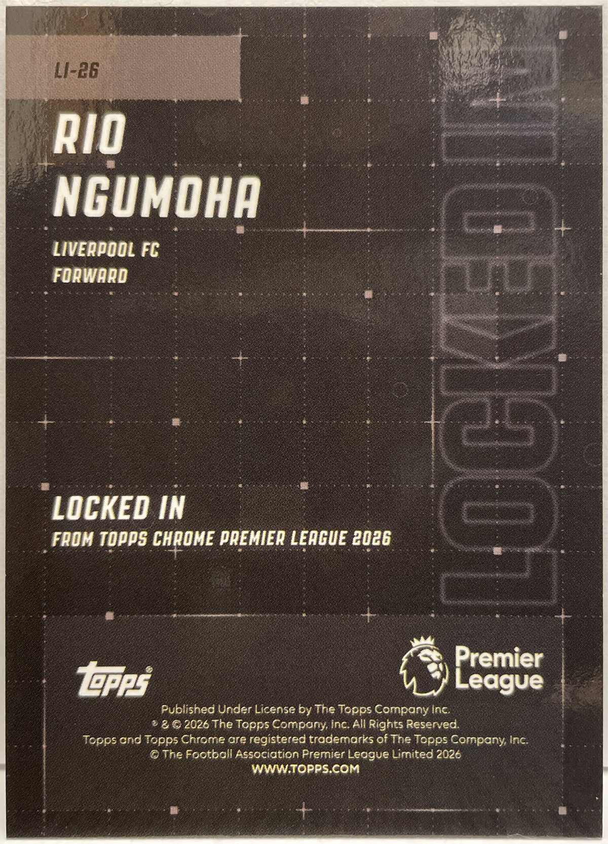 Rio Ngumoha Rookie Locked In Topps Chrome EPL Premier League 2025/26