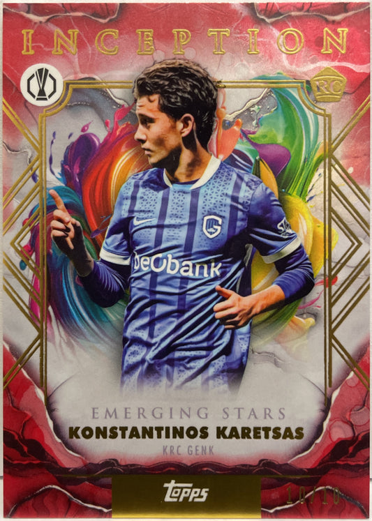 Konstantinos Karetsas 10/10 Rookie Merging Stars Topps Inception 2025/26