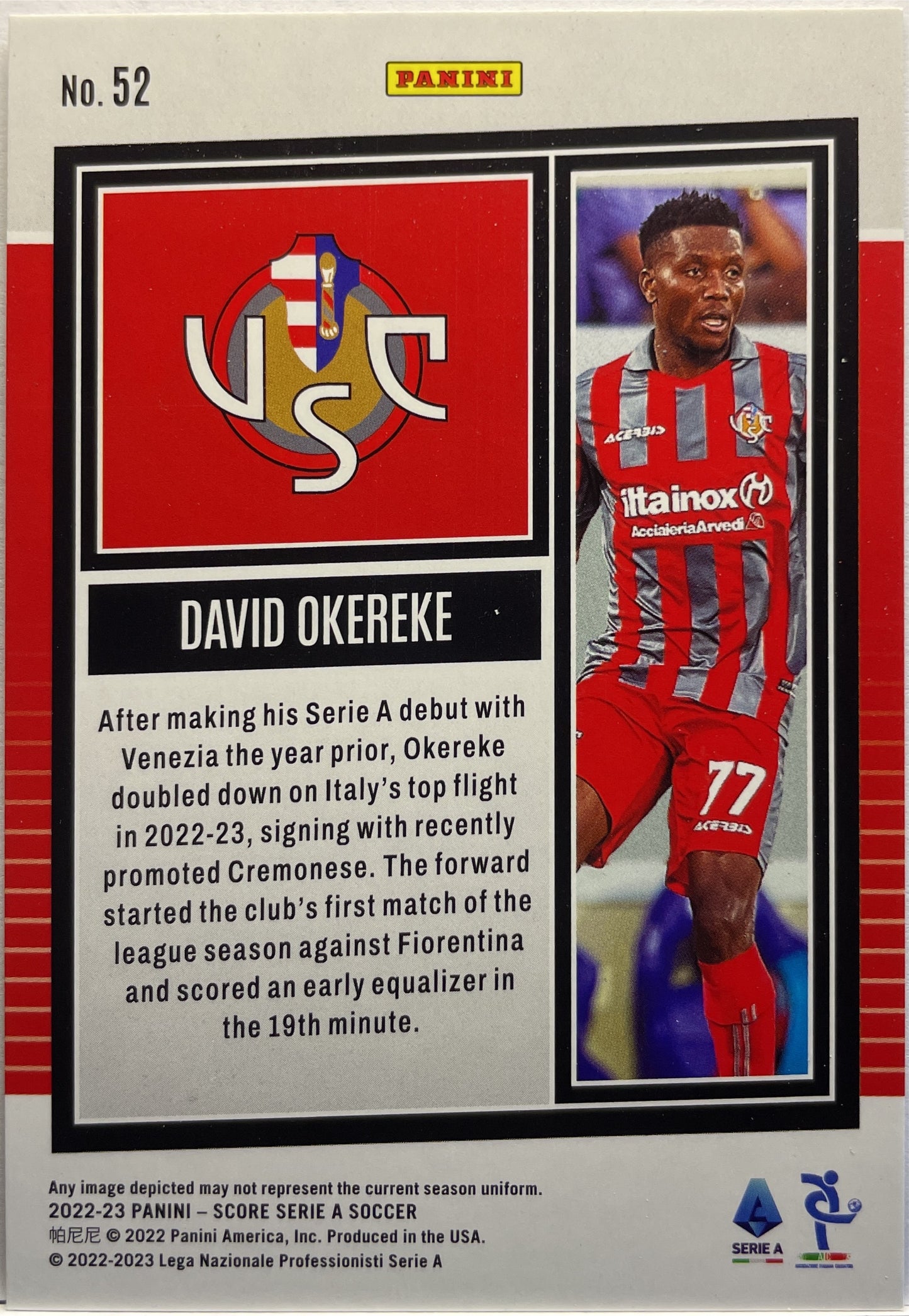 David Okereke 22/25 Silver Swirl Score Serie A 2022/23