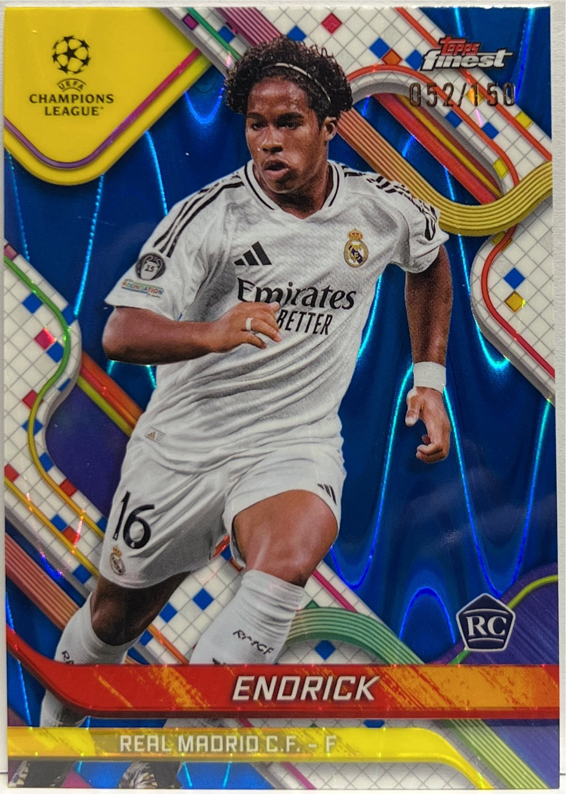 Endrick 52/150 Rookie Blue Raywave Topps Finest UCC 2024/25