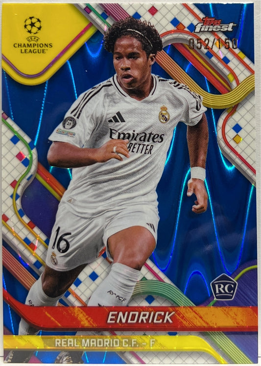Endrick 52/150 Rookie Blue Raywave Topps Finest UCC 2024/25