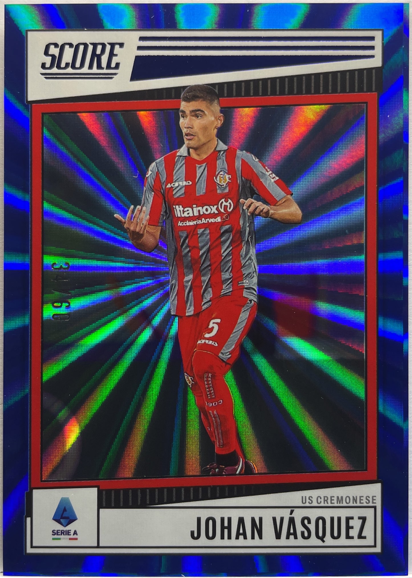 Johan Vasquez 34/60 Blue Laser Score Serie A 2022/23