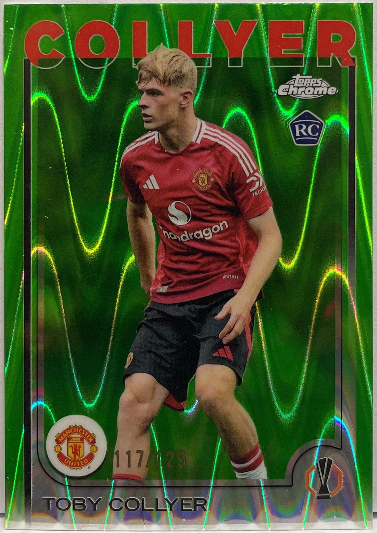 Toby Collyer 117/125 Rookie Green RayWave Topps Chrome UCC 2024/25