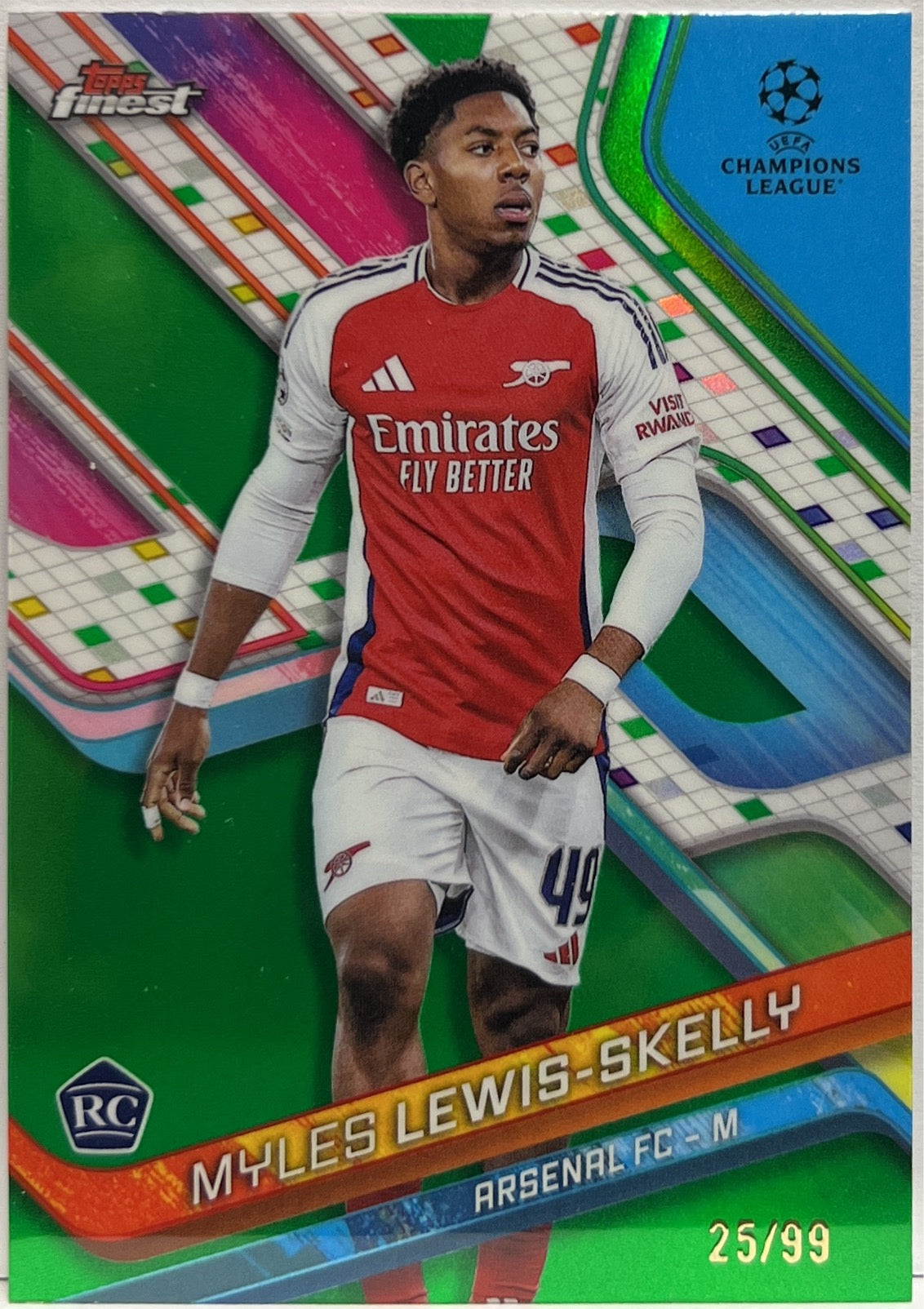 Myles Lewis Skelly 25/99 Rookie Green Topps Finest UCC 2024/25