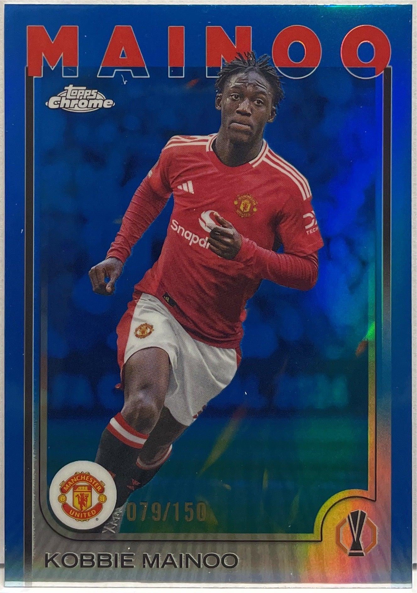 Kobbie Mainoo 79/150 Blue Topps Chrome UCC 2024/25