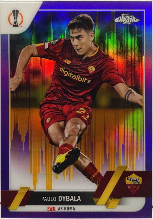 Paulo Dybala Purple & Gold Seismic Topps Chrome UCC 2022/23