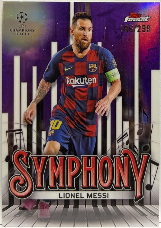 Lionel Messi 196/299 Symphony Purple Topps Finest UCC 2024/25