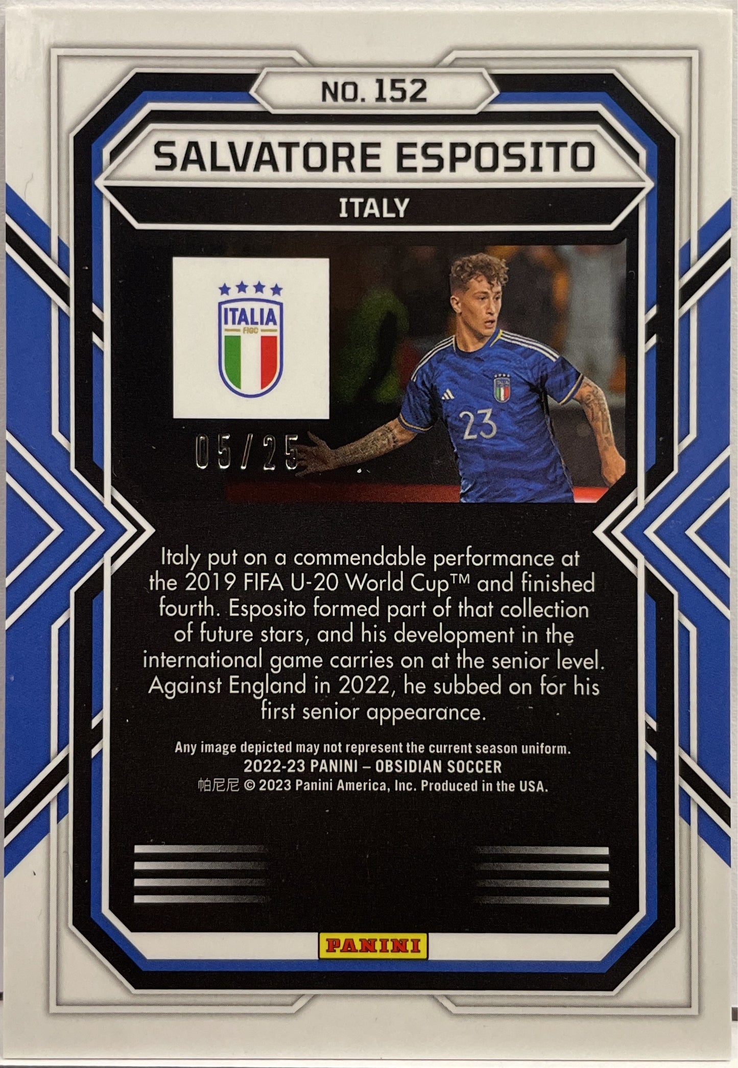 Salvatore Esposito 5/25 Rookie Purple Obsidian 2022/23