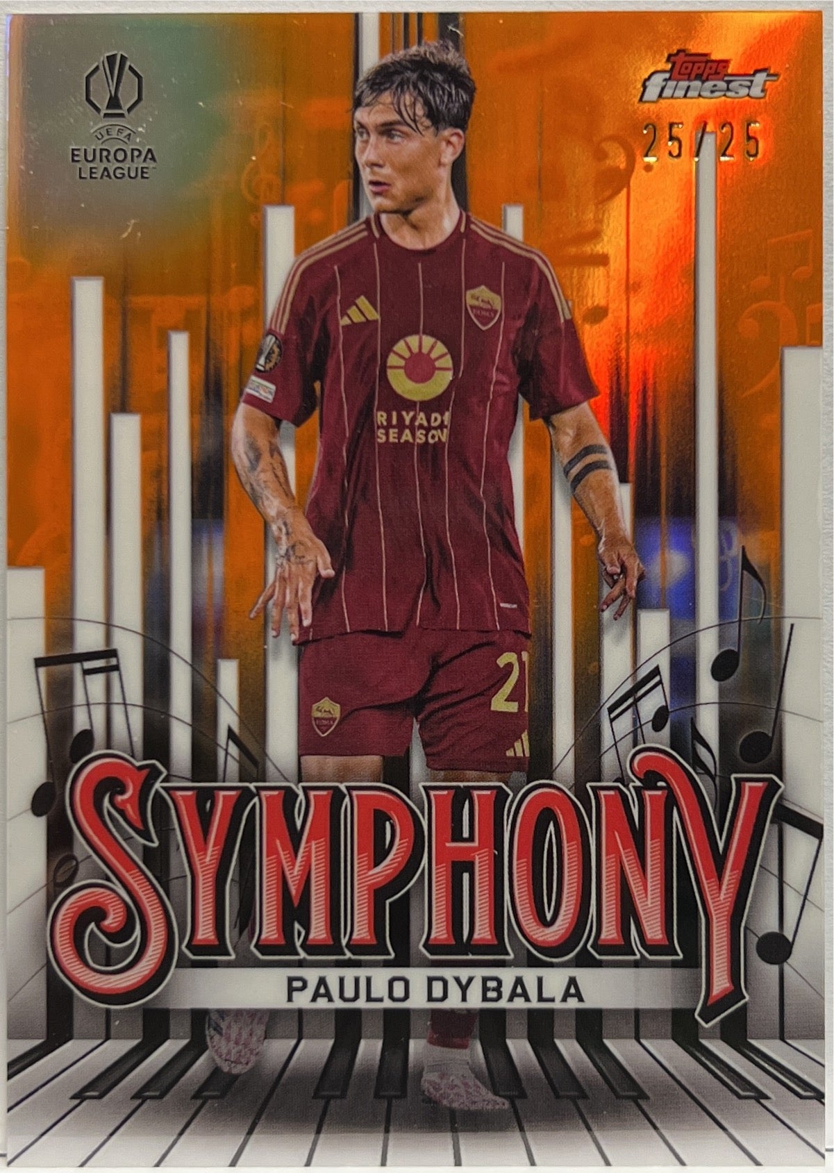 Paulo Dybala 25/25 Symphony Orange Topps Finest UCC 2024/25