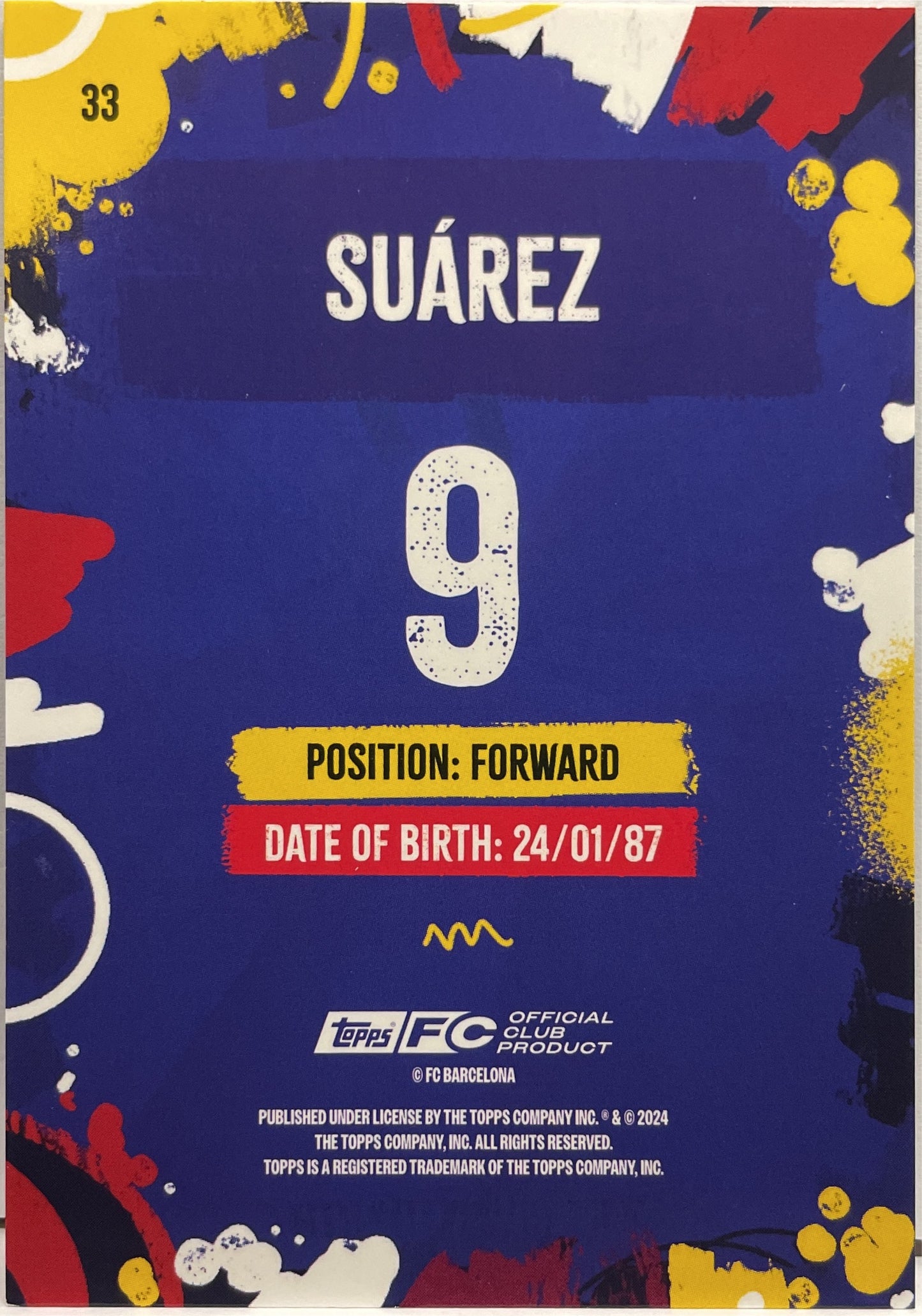 Luis Suarez 35/50 Topps FC Barcelona Team Set 2024/25